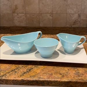 Melmac futura light blue creamer sugar gravy bowl